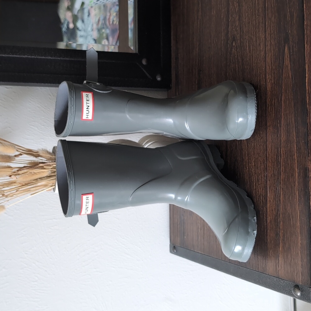Hunter grey rain mud boots
